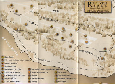 Ruthven Park site plan and trails